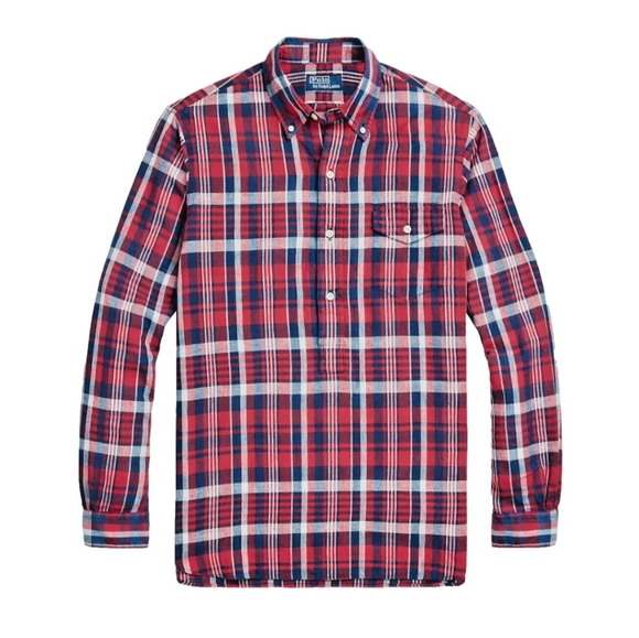 NWT Men's Ralph Lauren Polo Madras Classic-fit Popover Shirt - Picture 5 of 12